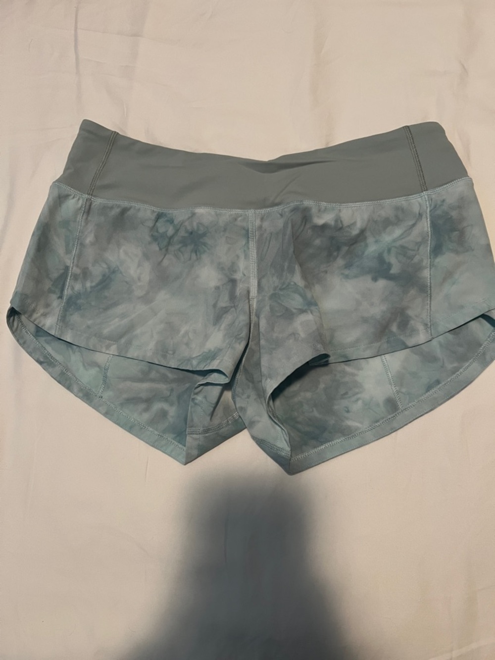 lululemon athletica Light Blue Green Tie-Dye Athletic Shorts